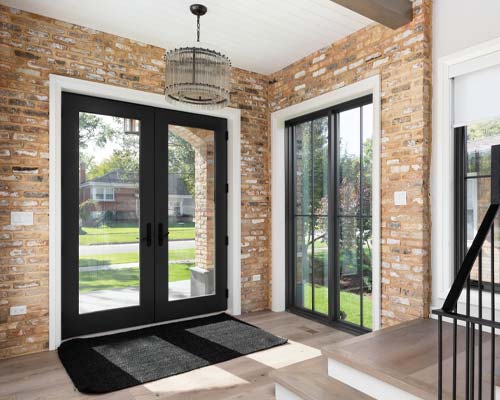 Storm damaged shingle with circled damage marks